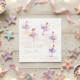 Serviette En Papier Danse et ballerine tourbillon anniversaire