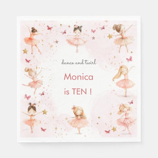 Serviette En Papier Danse et tournoi mignon ballerine ballet enfant an (Devant)