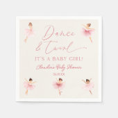 Serviette En Papier Danse et Twirl Ballerina Baby shower de ballet ros (Devant)