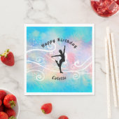 Serviette En Papier Danse Joyeux Anniversaire Custom Swirl (En situation)