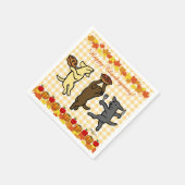 Serviette En Papier Danse Labrador Trio Thanksgiving (Coin)