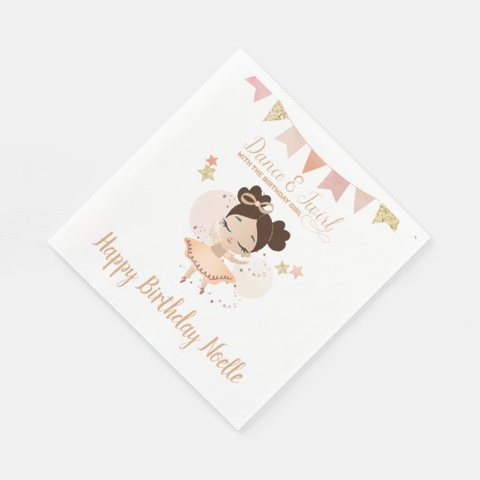 Serviette En Papier Danse & Twirl, Princesse Ballerina avec Bow Annive (Coin)