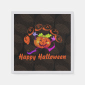 Serviette En Papier Danser Joyeux Citrouille Halloween Traitements (Devant)
