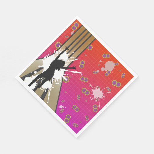 Serviette En Papier Danseur Et Guitare (Coin)