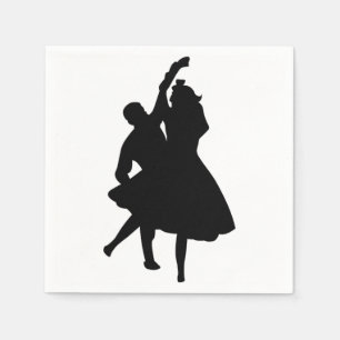 SERVIETTE EN PAPIER DANSEURS DE SILHOUETTE