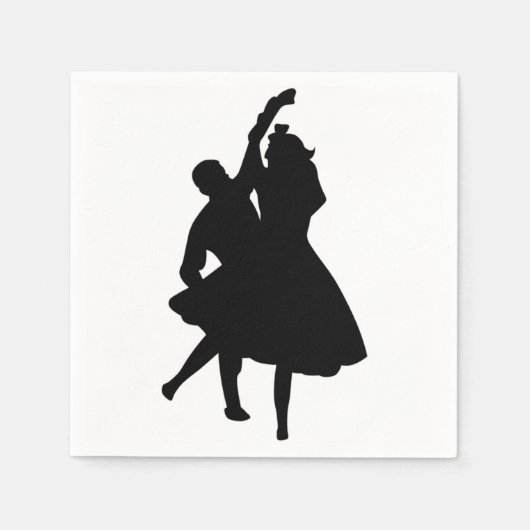 SERVIETTE EN PAPIER DANSEURS DE SILHOUETTE (Devant)
