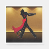 Serviette En Papier Danseurs élégants de salle de bal sur papier de sc (Devant)