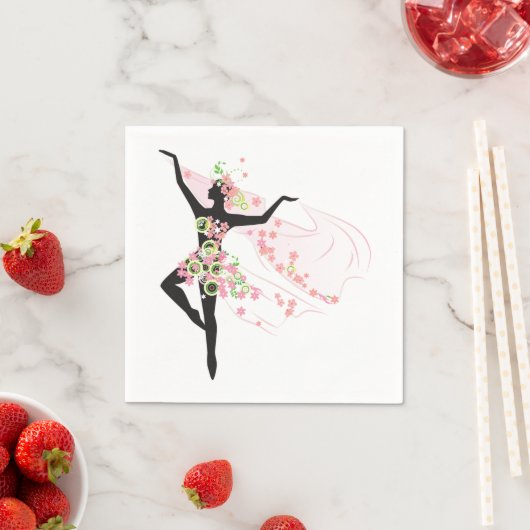 Serviette En Papier Danseuse Avec Fleurs Papier Serviettes (En situation)