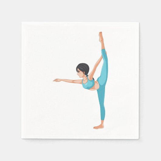 Serviette En Papier Danseuse Stretching Dance Exercice Papier serviett (Devant)