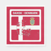 Serviette En Papier Dansk Denmark Flag (Devant)