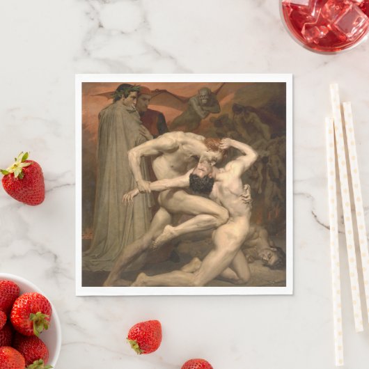 Serviette En Papier Dante et Virgile en enfer (par Bouguereau) (En situation)