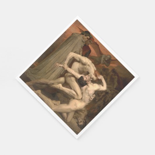 Serviette En Papier Dante et Virgile en enfer (par Bouguereau) (Coin)