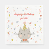 Serviette En Papier Dapper Kitty fête d'anniversaire (Devant)