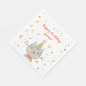 Serviette En Papier Dapper Kitty fête d'anniversaire (Coin)