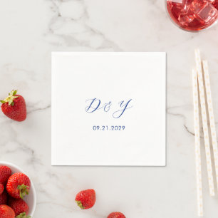 Serviette En Papier Daria Cobalt Bleu Mariage moderne