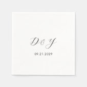 Serviette En Papier Daria White Mariage moderne (Devant)