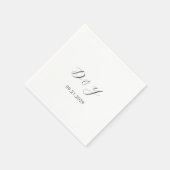 Serviette En Papier Daria White Mariage moderne (Coin)