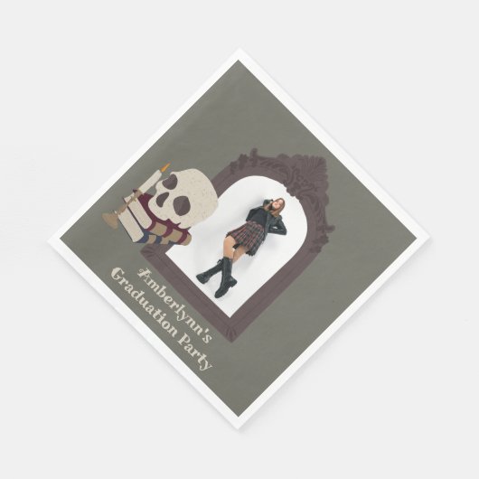 Serviette En Papier Dark Academia Photo Graduation Party (Coin)