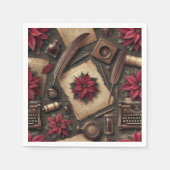 Serviette En Papier Dark Academia Poinsettia School Desk Decoupage (Devant)