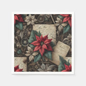 Serviette En Papier Dark Academia Poinsettia Stationery Découpage (Devant)