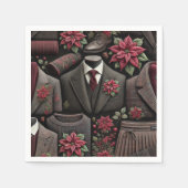 Serviette En Papier Dark Academia Poinsettias papier découpage mode (Devant)