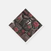 Serviette En Papier Dark Academia Poinsettias papier découpage mode (Coin)