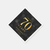 Serviette En Papier Dark Bokeh Faux Gold salue à 70 ans Anniversaire (Coin)