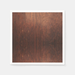 Serviette En Papier Dark Brown Faux Wood