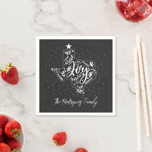 Serviette En Papier Dark Grey Joy Feuilles de vacances Texas Shape (En situation)