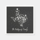 Serviette En Papier Dark Grey Joy Feuilles de vacances Texas Shape (Devant)