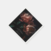 Serviette En Papier Dark Moody Fête des mariées de fleurs romantiques (Coin)