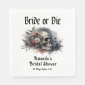 Serviette En Papier Dark Moody Gothic Bride ou Die Fête des mariées (Devant)