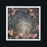 Serviette En Papier Dark Moody Romantic Floral Mariage Couples Noms<br><div class="desc">Dark Moody Romantic Floral Mariage Couples Noms serviettes</div>