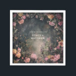 Serviette En Papier Dark Moody Romantic Floral Mariage Couples Noms<br><div class="desc">Dark Moody Romantic Floral Mariage Couples Noms serviettes</div>