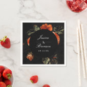 Serviette En Papier Dark Moody Romantic Floral Néerlandais Mariage (En situation)
