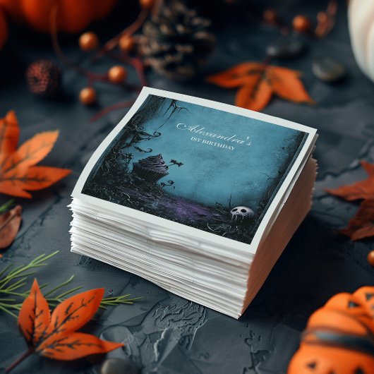 Serviette En Papier Darkly Elegant Éffrayant UN Anniversaire