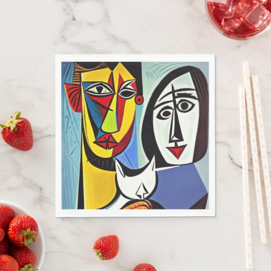 Serviette en papier d'art abstrait (En situation)