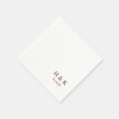 Serviette En Papier Date personnalisable Monogram Cocktail Napkins (Coin)