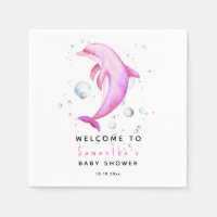 Dauphin aquarelle BIENVENUE À la baby shower