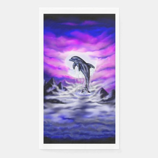 Serviette En Papier Dauphin clair de lune (Devant)