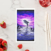 Serviette En Papier Dauphin clair de lune (En situation)