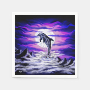 Serviette En Papier Dauphin clair de lune