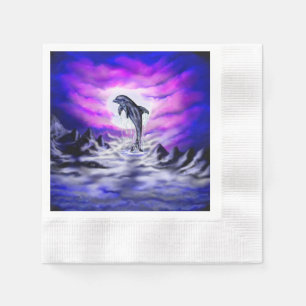 Serviette En Papier Dauphin clair de lune