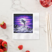 Serviette En Papier Dauphin clair de lune (En situation)