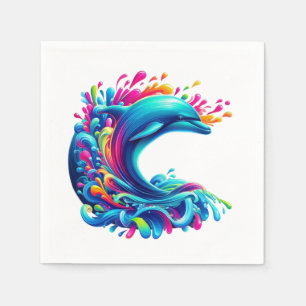 Serviette En Papier Dauphin coloré