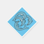 Serviette En Papier Dauphins bleus entourant Thunder_Cove (Coin)