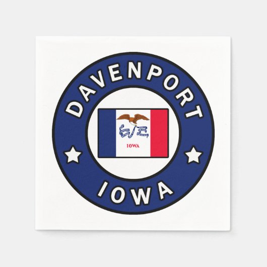 Serviette En Papier Davenport Iowa (Devant)