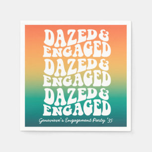 Serviette En Papier Dazed Engaged Rétro Typographie