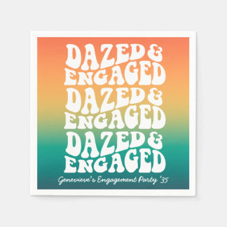 Serviette En Papier Dazed Engaged Rétro Typographie