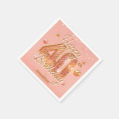 Serviette En Papier Dazzling Rose Gold 40th Birthday Celebration (Coin)